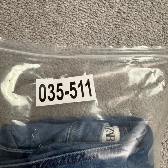 Zara High Waist Skinny Denim Jeans Womens 4 Sunrise Blue Distressed Hem 24x28 - Picture 15 of 15